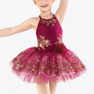 Revolution Fairy Maroon Ballet Dance Costume Sequined burgundy toddler tutu